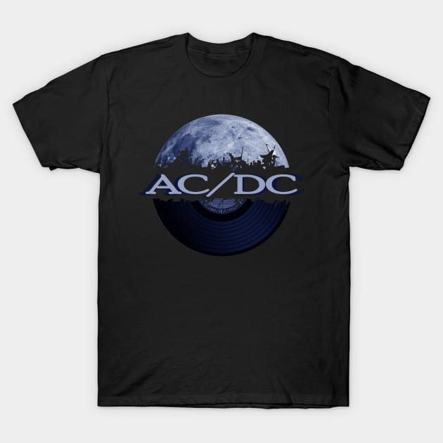 ACxDC blue moon vinyl T-Shirt by hany moon